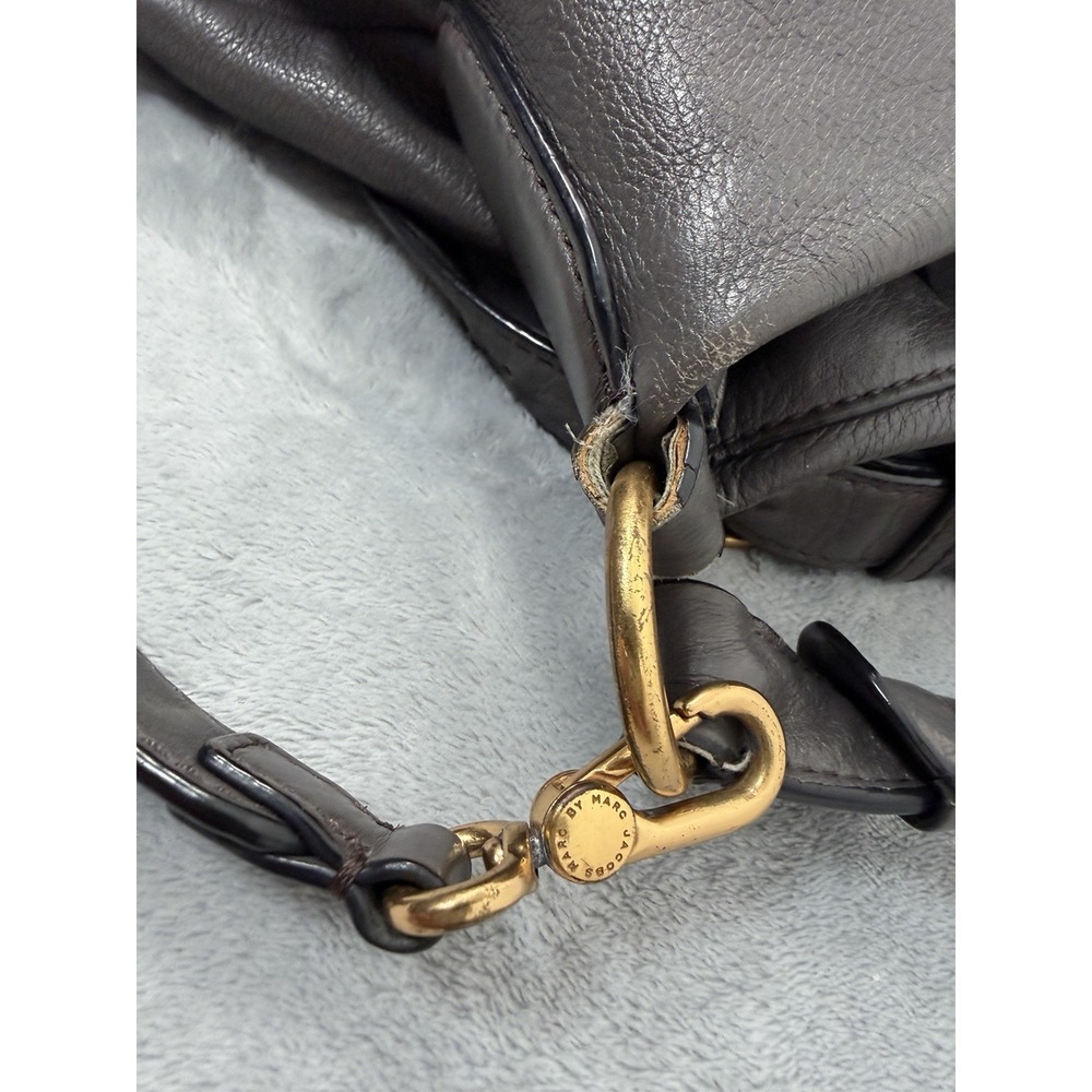 Marc by Marc Jacobs Hobo Q Hillier Gray Pebbled Leather Satchel Crossbody Purse - Picture 8 of 12